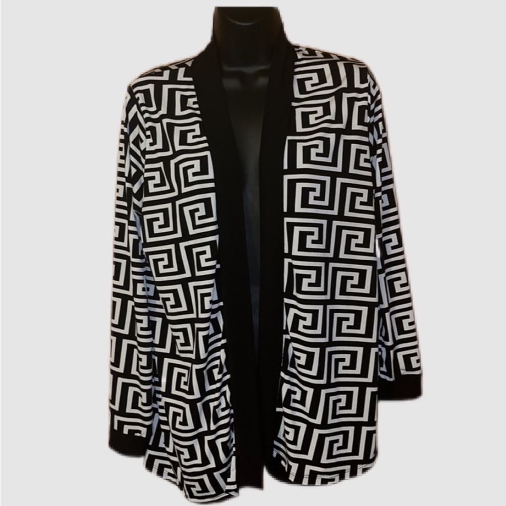 Fashion Nova Duster with Black and White Print
